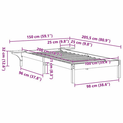 Sengestel Med Sengeborde Brun 100 X 200 Cm Brun - Billede 10