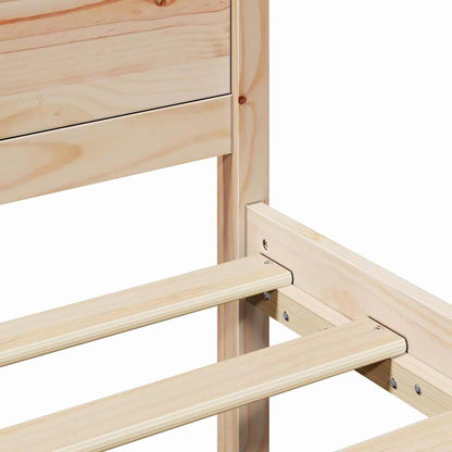 Sengestel Med Hovedgærde Brun 135 190 Cm Massivt Fyrretræ - Billede 9