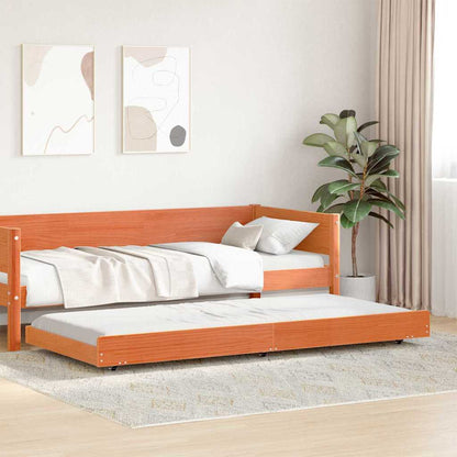 Sengestel Brun 100 X 200 Cm Massivt Fyrretræ - Billede 4