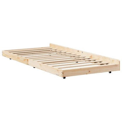 Sengestel Brun 90 200 Cm Massivt Fyrretræ - Billede 8