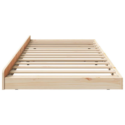 Sengestel Brun 90 200 Cm Massivt Fyrretræ - Billede 6