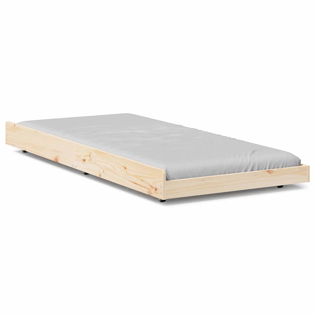 Sengestel Brun 90 X 200 Cm Massivt Fyrretræ - Billede 4