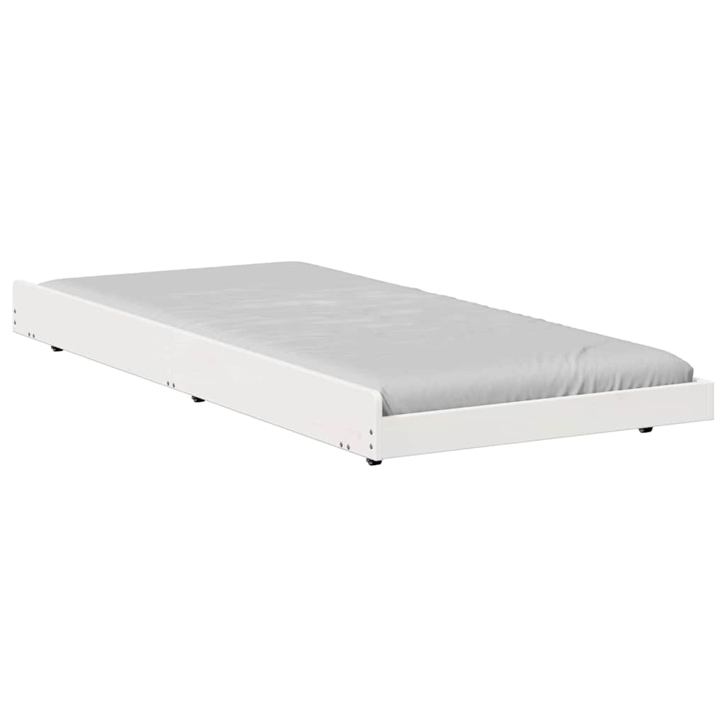 Sengestel Hvid 90 X 200 Cm Massivt Fyrretræ - Billede 3