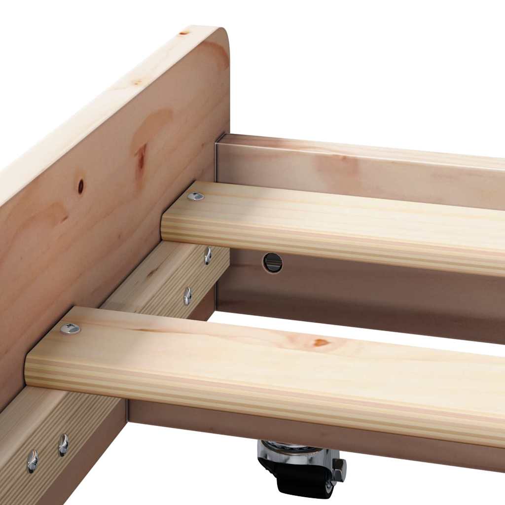 Sengestel Brun 90 190 Cm Massivt Fyrretræ - Billede 9