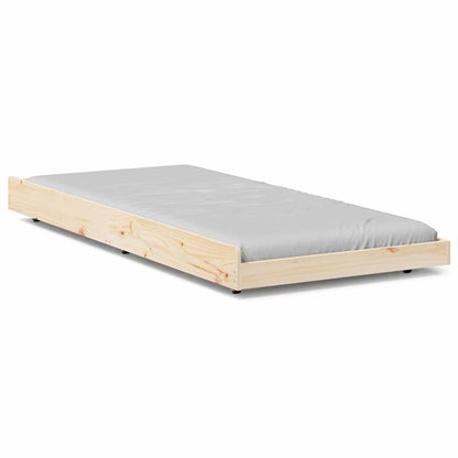 Sengestel Brun 90 190 Cm Massivt Fyrretræ - Billede 4
