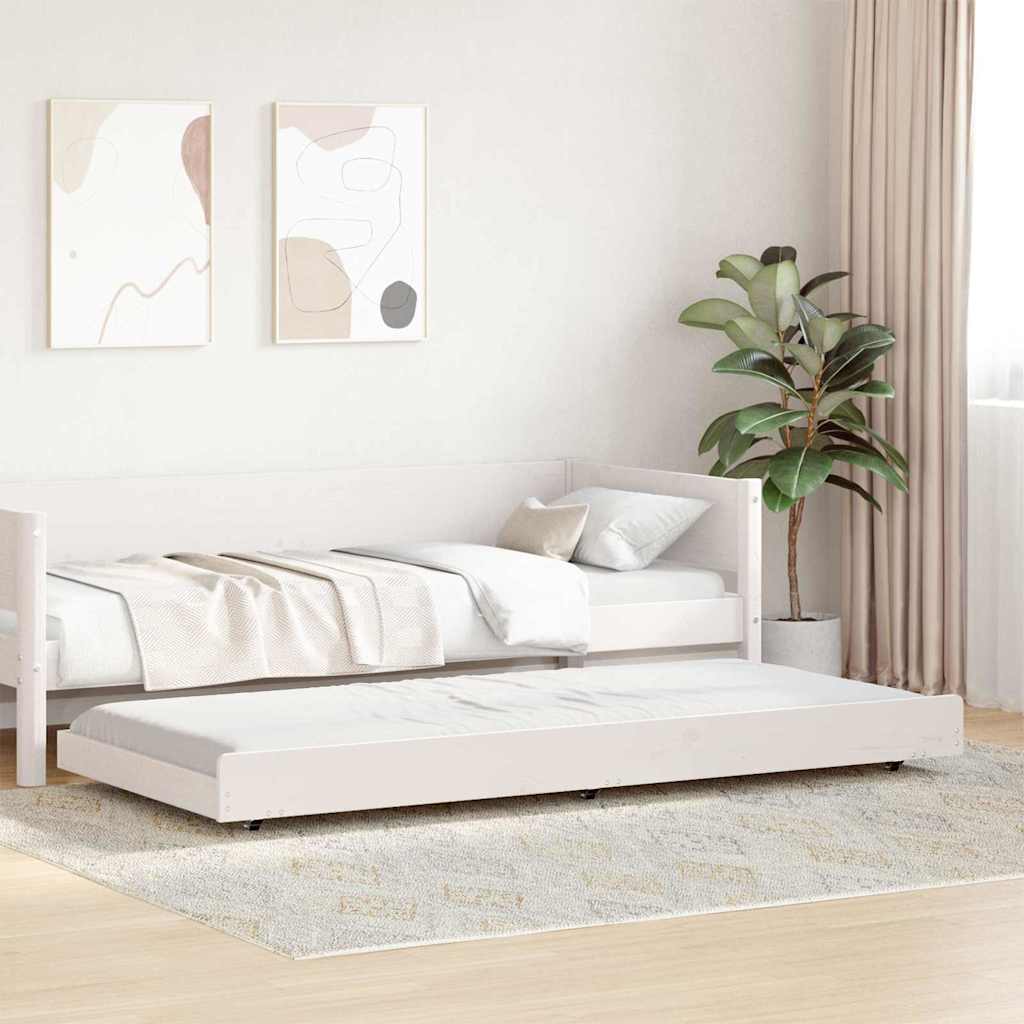Sengestel Hvid 90 190 Cm Massivt Fyrretræ - Billede 5
