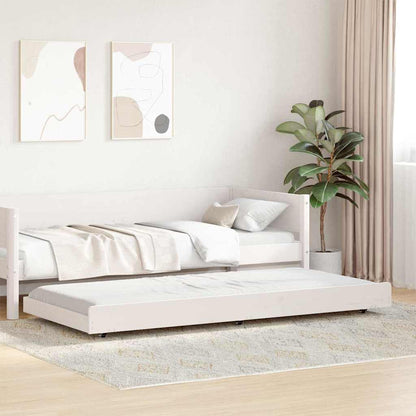 Sengestel Hvid 90 190 Cm Massivt Fyrretræ - Billede 5