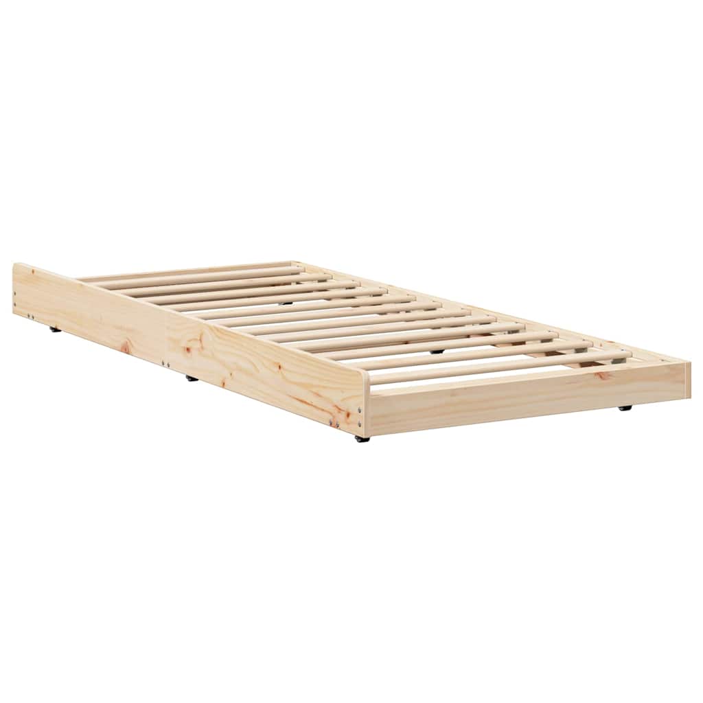 Sengestel Brun 75 190 Cm Massivt Fyrretræ - Billede 2
