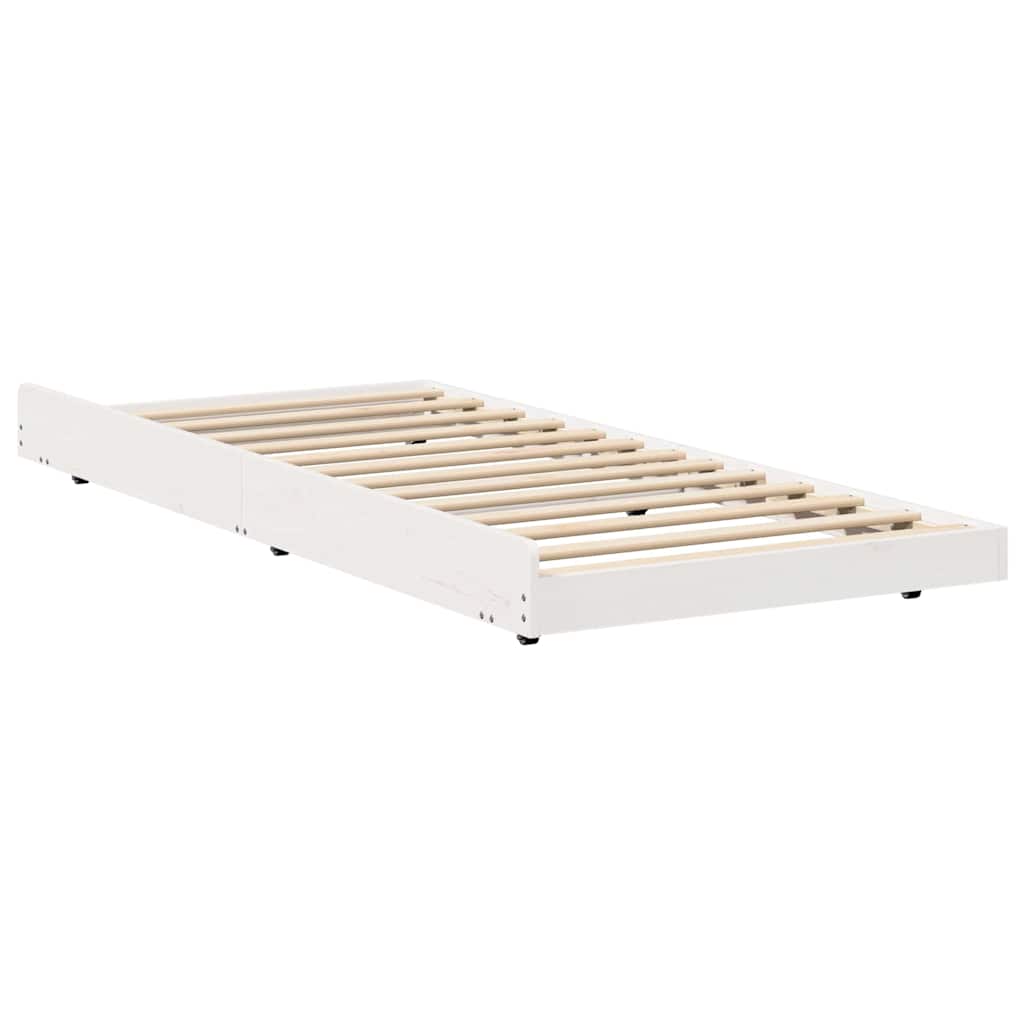 Sengestel Hvid 75 X 190 Cm Massivt Fyrretræ - Billede 2