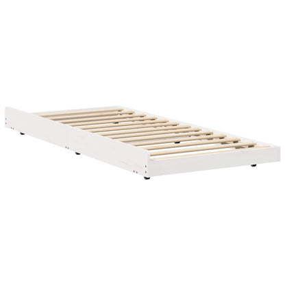 Sengestel Hvid 75 X 190 Cm Massivt Fyrretræ - Billede 2