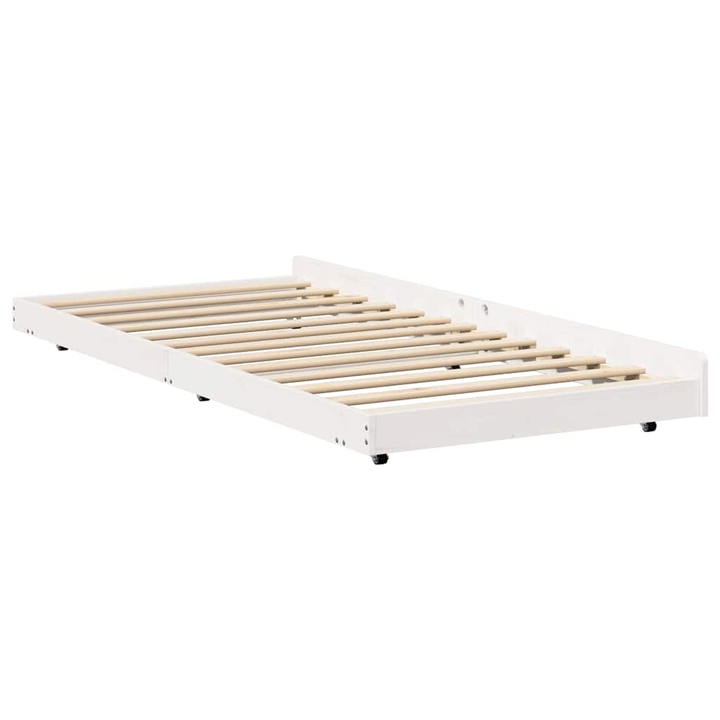 Sengestel Hvid 75 190 Cm Massivt Fyrretræ - Billede 8
