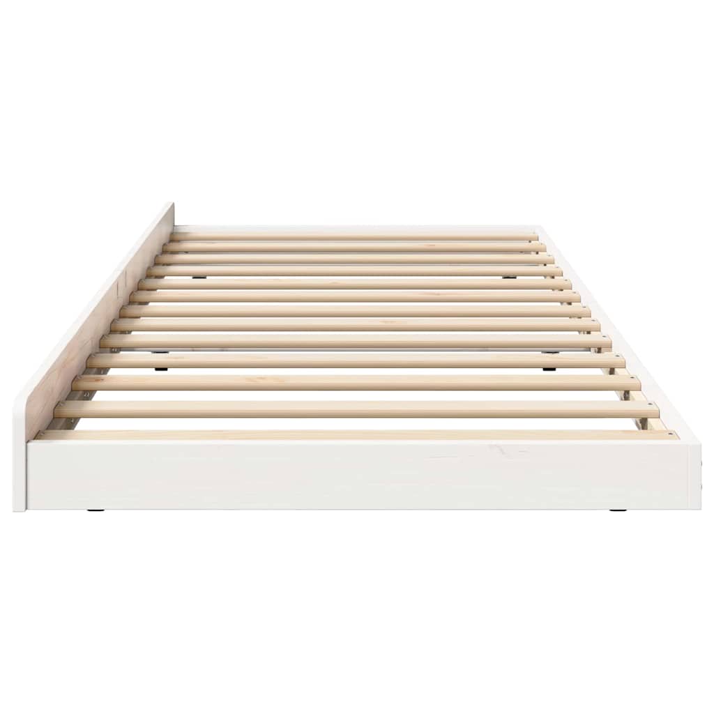 Sengestel Hvid 75 X 190 Cm Massivt Fyrretræ - Billede 6