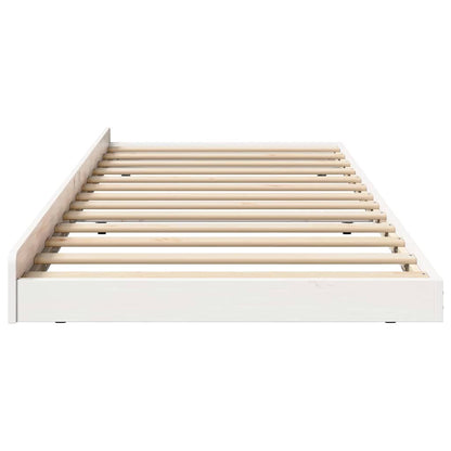Sengestel Hvid 75 190 Cm Massivt Fyrretræ - Billede 6