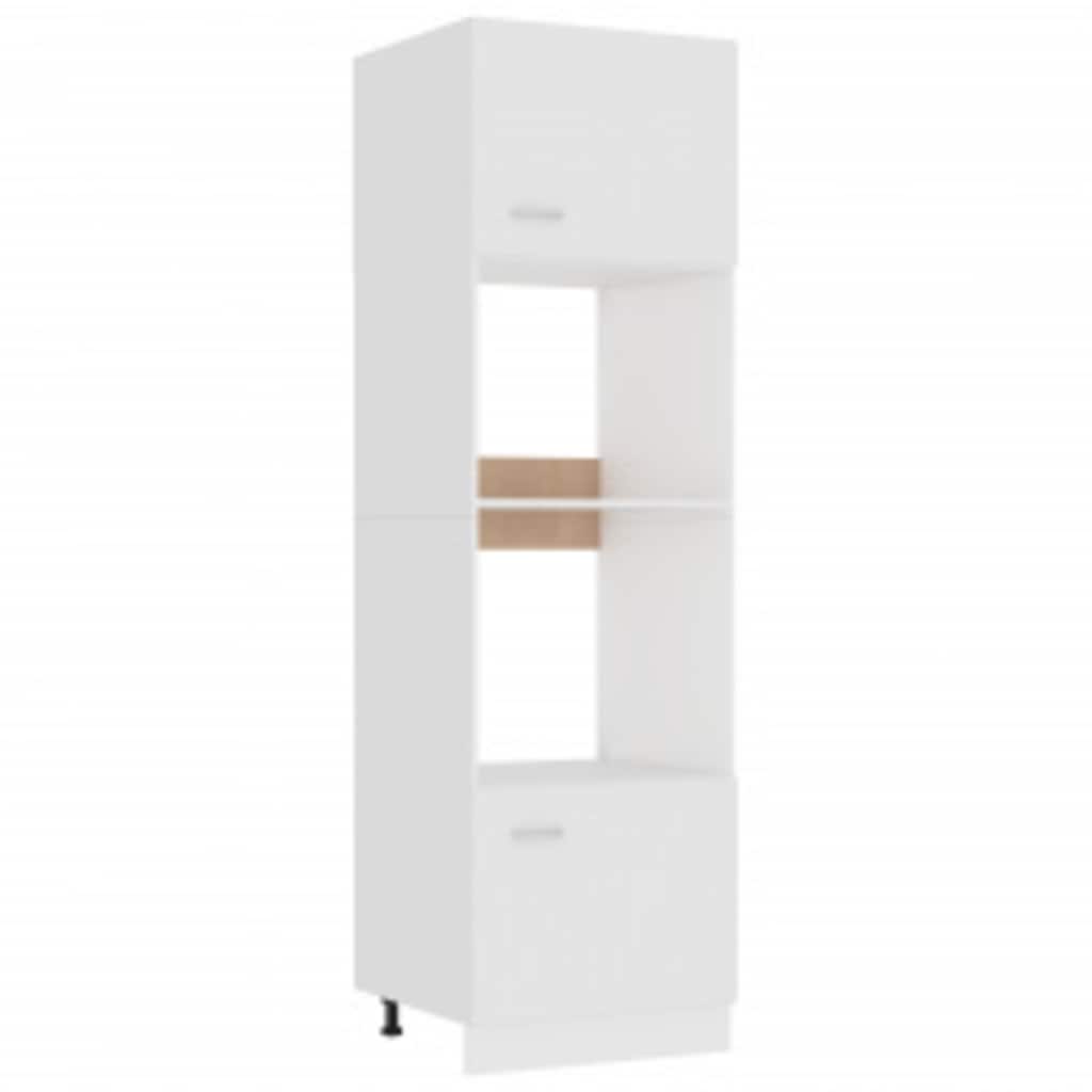 Mikrobølgeovnsskab "Lyon" Hvid 60x57x207 Cm Konstrueret Træ - Billede 2