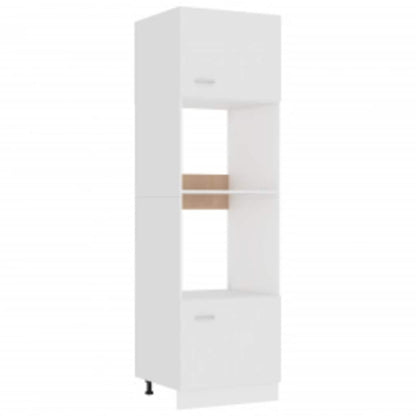 Mikrobølgeovnsskab "Lyon" Hvid 60x57x207 Cm Konstrueret Træ - Billede 2