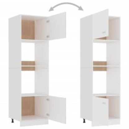 Mikrobølgeovnsskab "Lyon" Hvid 60x57x207 Cm Konstrueret Træ - Billede 7