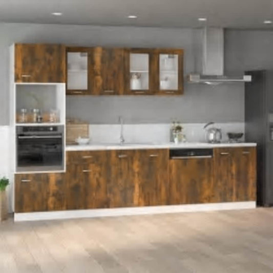Køkkenskab 60X57X207 Cm Konstrueret Træ Røget Egetræsfarve Terrakotta