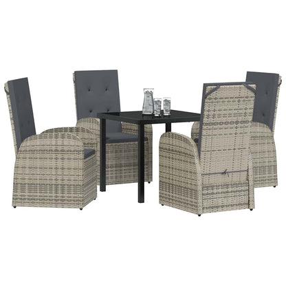 Have Spisebordssæt Med Pude 5 Dele Grå Polyrattan - Billede 3