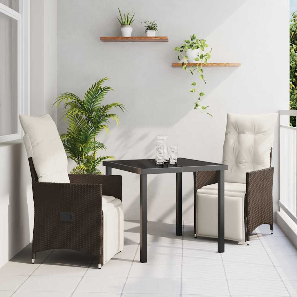 Have Spisebordssæt Med Pude 3 Dele Brun Polyrattan - Hovedbillede