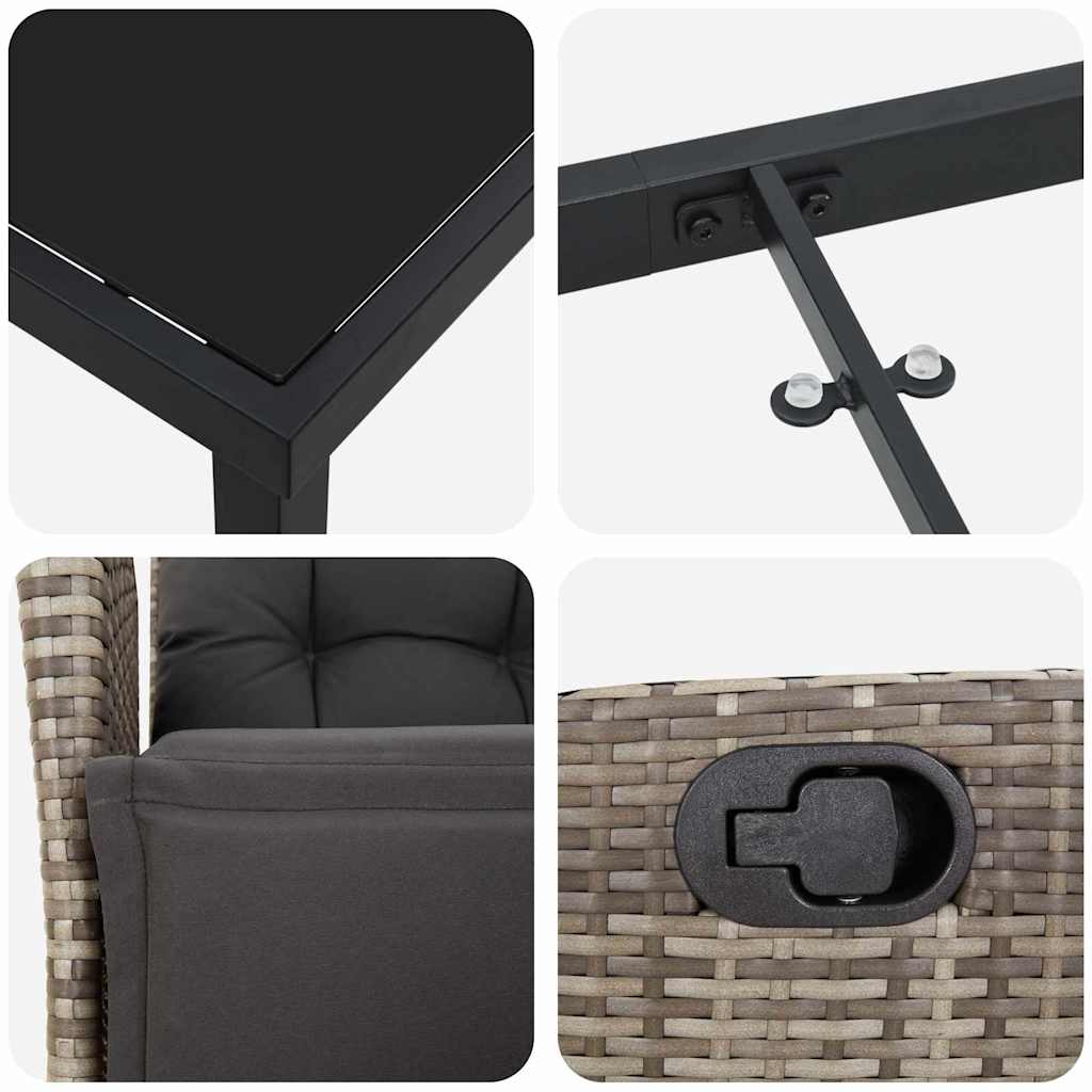 Have Spisebordssæt Med Pude 7 Dele Polyrattan - Billede 9