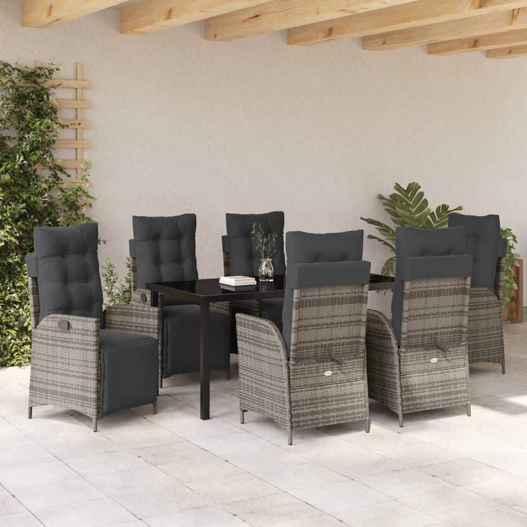Have Spisebordssæt Med Pude 7 Dele Polyrattan - Billede 4
