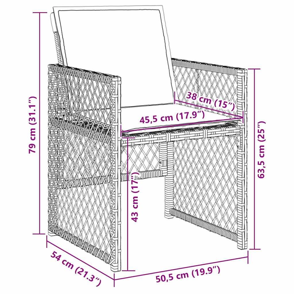 Have Spisebordssæt 5 Dele Polyrattan - Billede 10