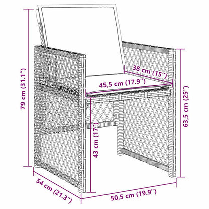 Have Spisebordssæt 5 Dele Polyrattan - Billede 10