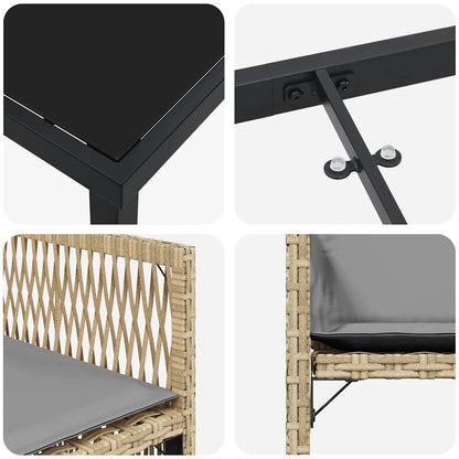 Have Spisebordssæt 5 Dele Polyrattan - Billede 9