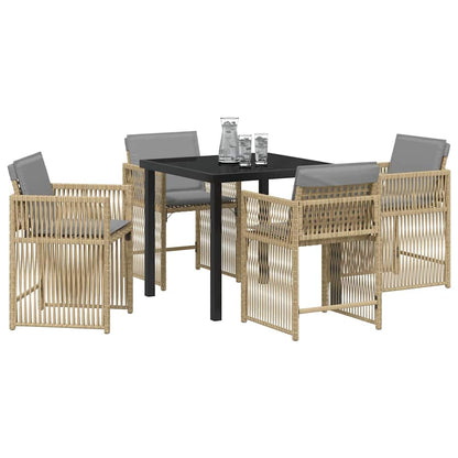 Have Spisebordssæt 5 Dele Polyrattan - Billede 3