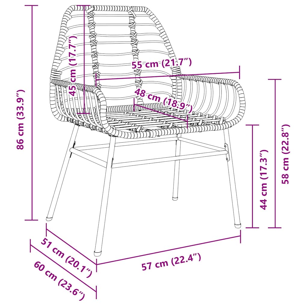 Have Spisebordssæt 5 Dele Polyrattan - Billede 10