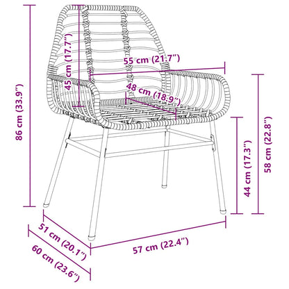 Have Spisebordssæt 5 Dele Polyrattan - Billede 10