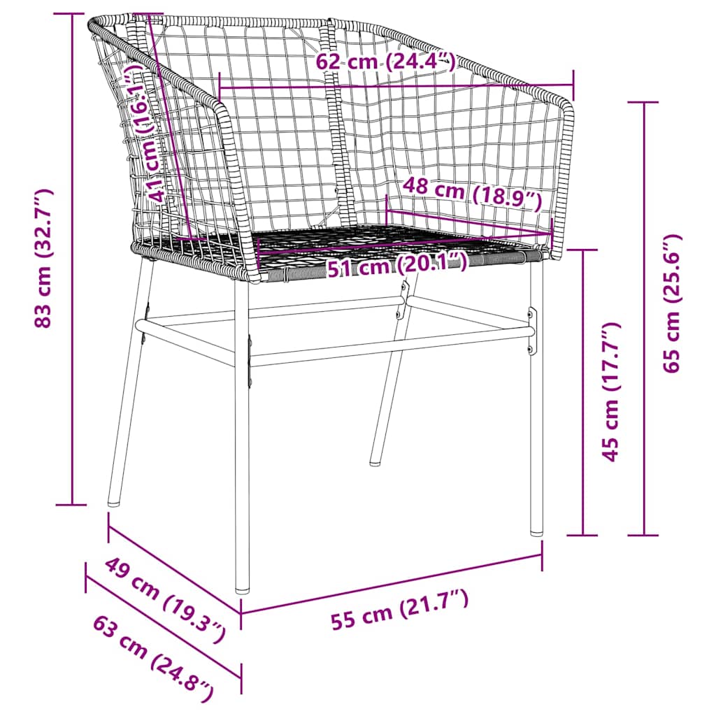 Have Spisebordssæt 3 Dele Polyrattan - Billede 10