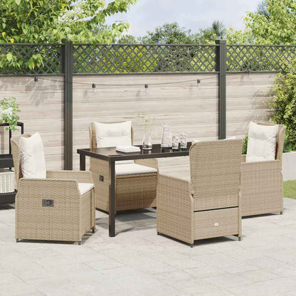 Have Spisebordssæt 5 Dele Og Lys Grå Polyrattan - Billede 4