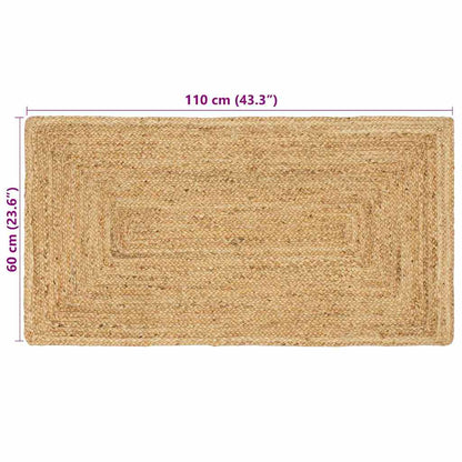 Tæppe Beige 60 X 110 Cm Jute - Billede 8