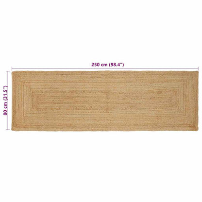 Tæppe Beige 80 X 250 Cm Jute - Billede 8