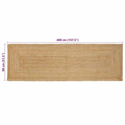 Tæppe Beige 80 X 400 Cm Jute - Billede 8