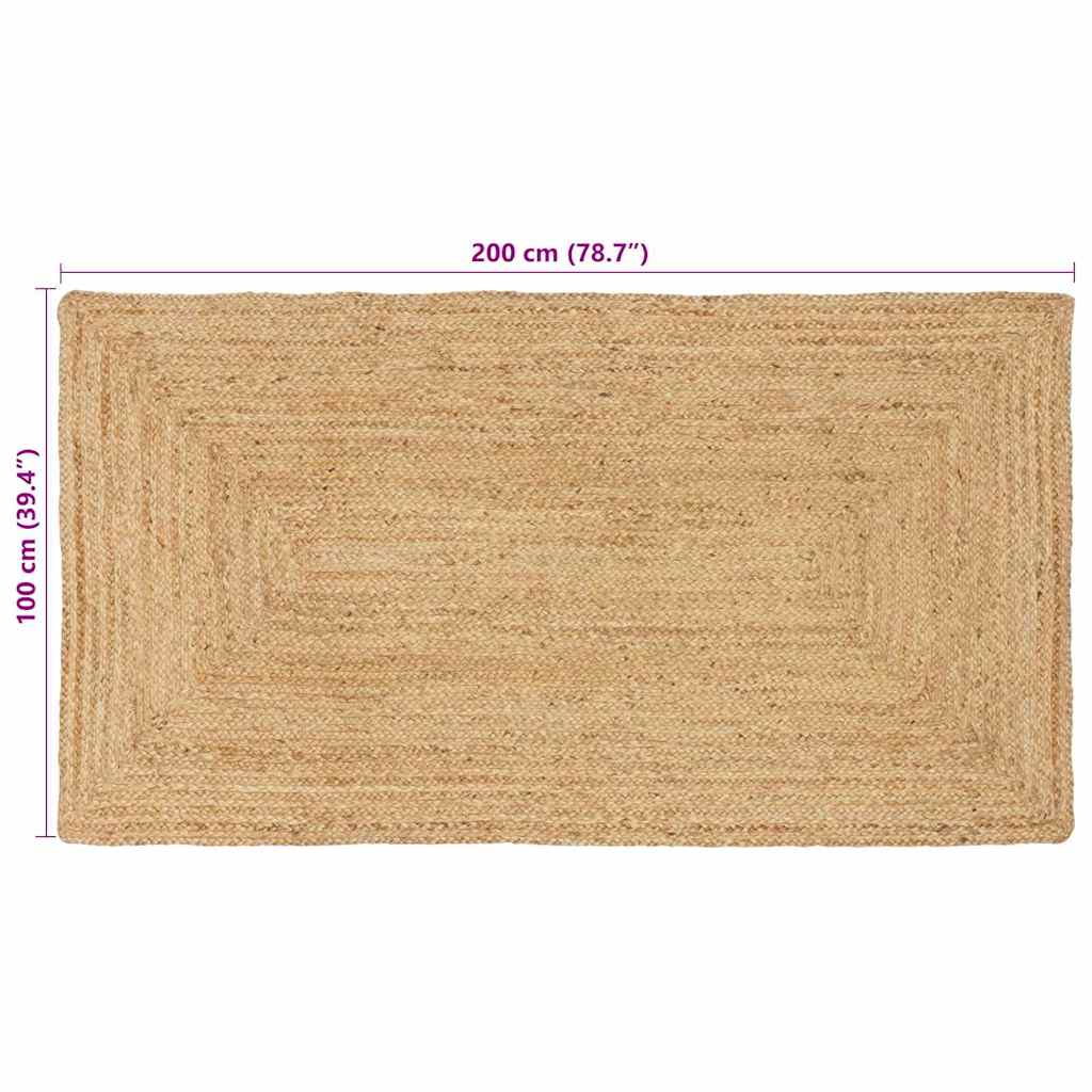 Tæppe Beige 100 X 200 Cm Jute - Billede 8