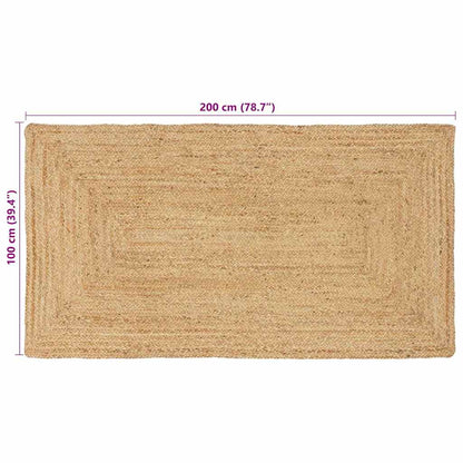 Tæppe Beige 100 X 200 Cm Jute - Billede 8