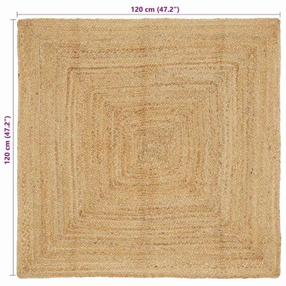 Tæppe Beige 120 X 120 Cm Jute - Billede 8