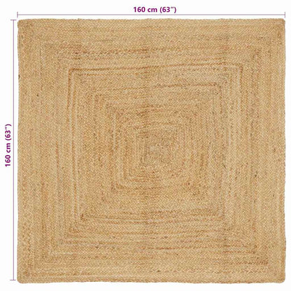 Tæppe Beige 160 X 160 Cm Jute - Billede 8