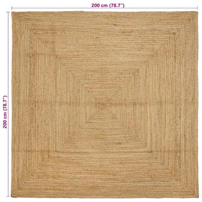 Tæppe Beige 200 X 200 Cm Jute - Billede 8