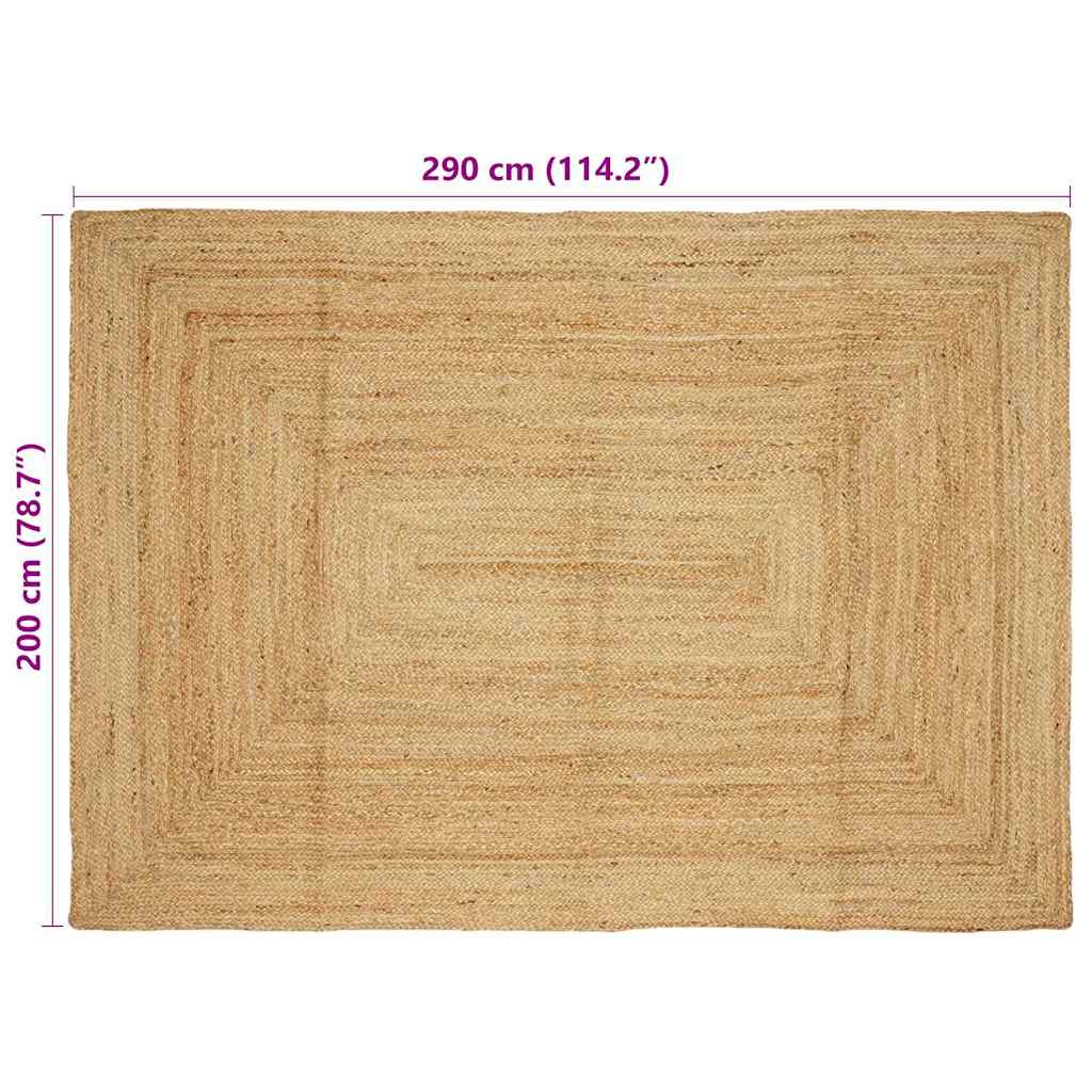 Tæppe Beige 200 X 290 Cm Jute - Billede 8