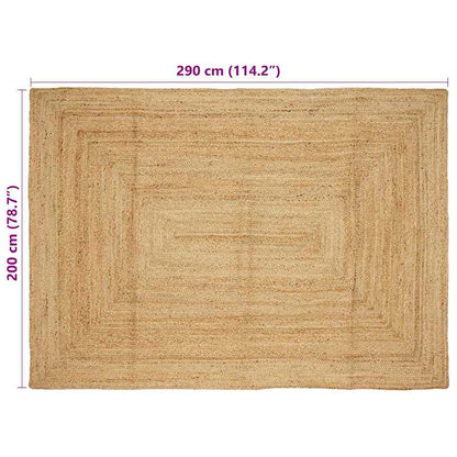 Tæppe Beige 200 X 290 Cm Jute - Billede 8