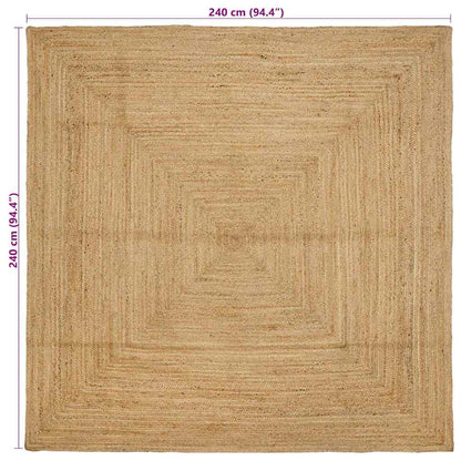 Tæppe Beige 240 X 240 Cm Jute - Billede 8