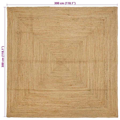Tæppe Beige 300 X 300 Cm Jute - Billede 8