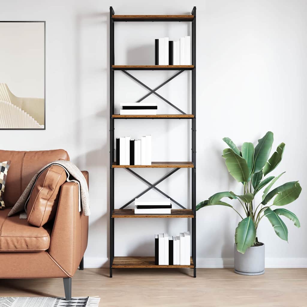 Bogreol Røget Eg 60 X 30 X 189,5 Cm Konstrueret Træ - Billede 4