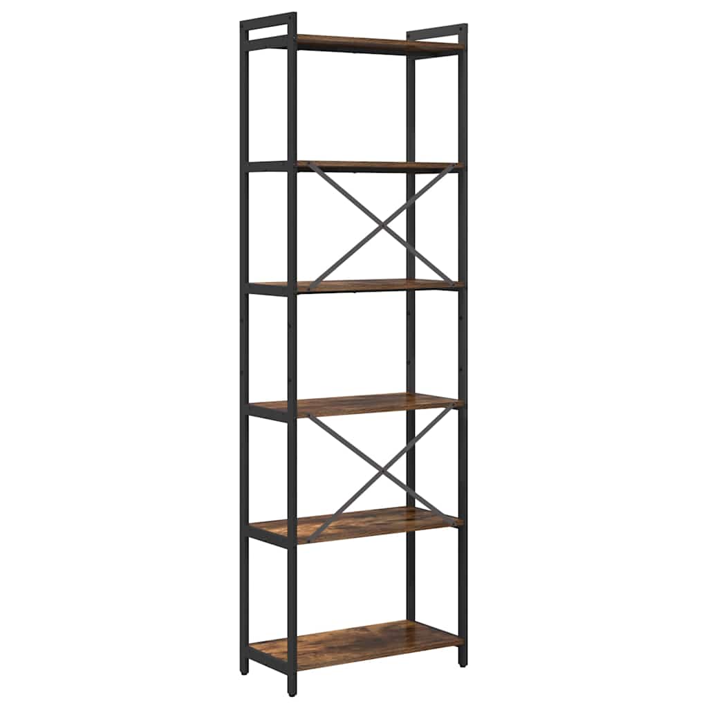 Bogreol Røget Eg 60 X 30 X 189,5 Cm Konstrueret Træ - Billede 7