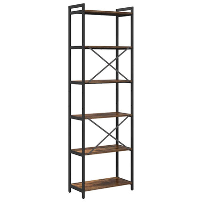 Bogreol Røget Eg 60 X 30 X 189,5 Cm Konstrueret Træ - Billede 7