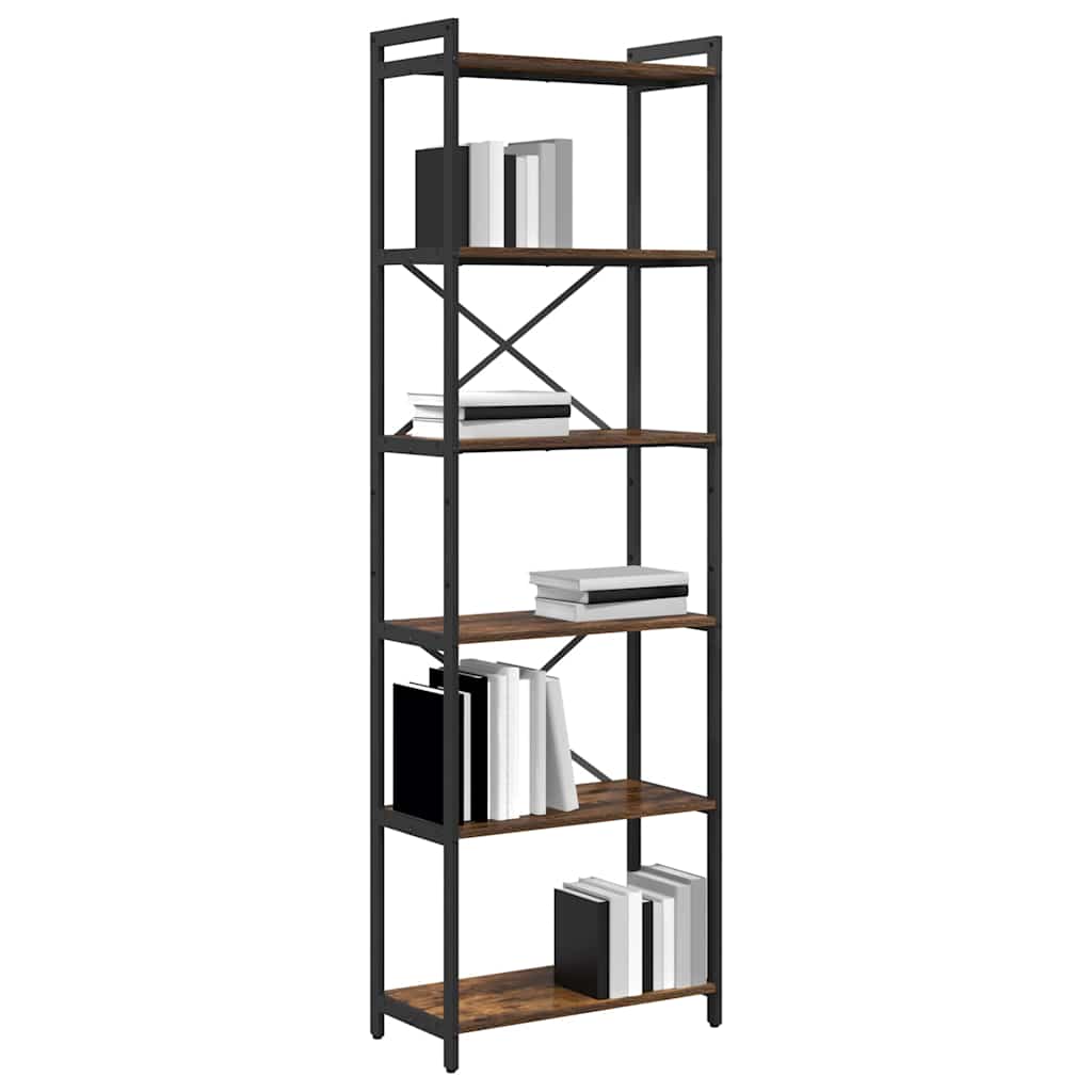Bogreol Røget Eg 60 X 30 X 189,5 Cm Konstrueret Træ - Billede 3