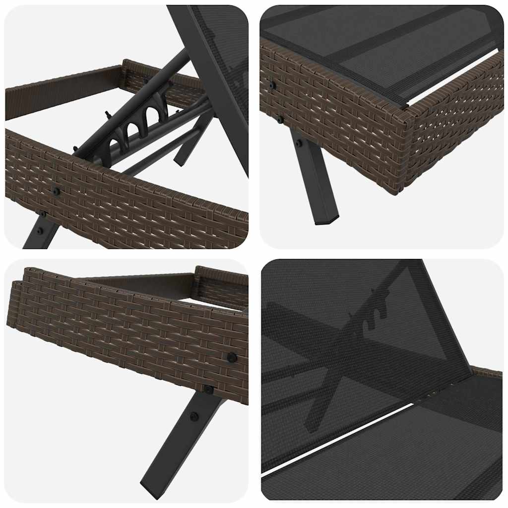 Solstol 3 Dele 197 X 70 X 82 Cm Polyrattan - Billede 8